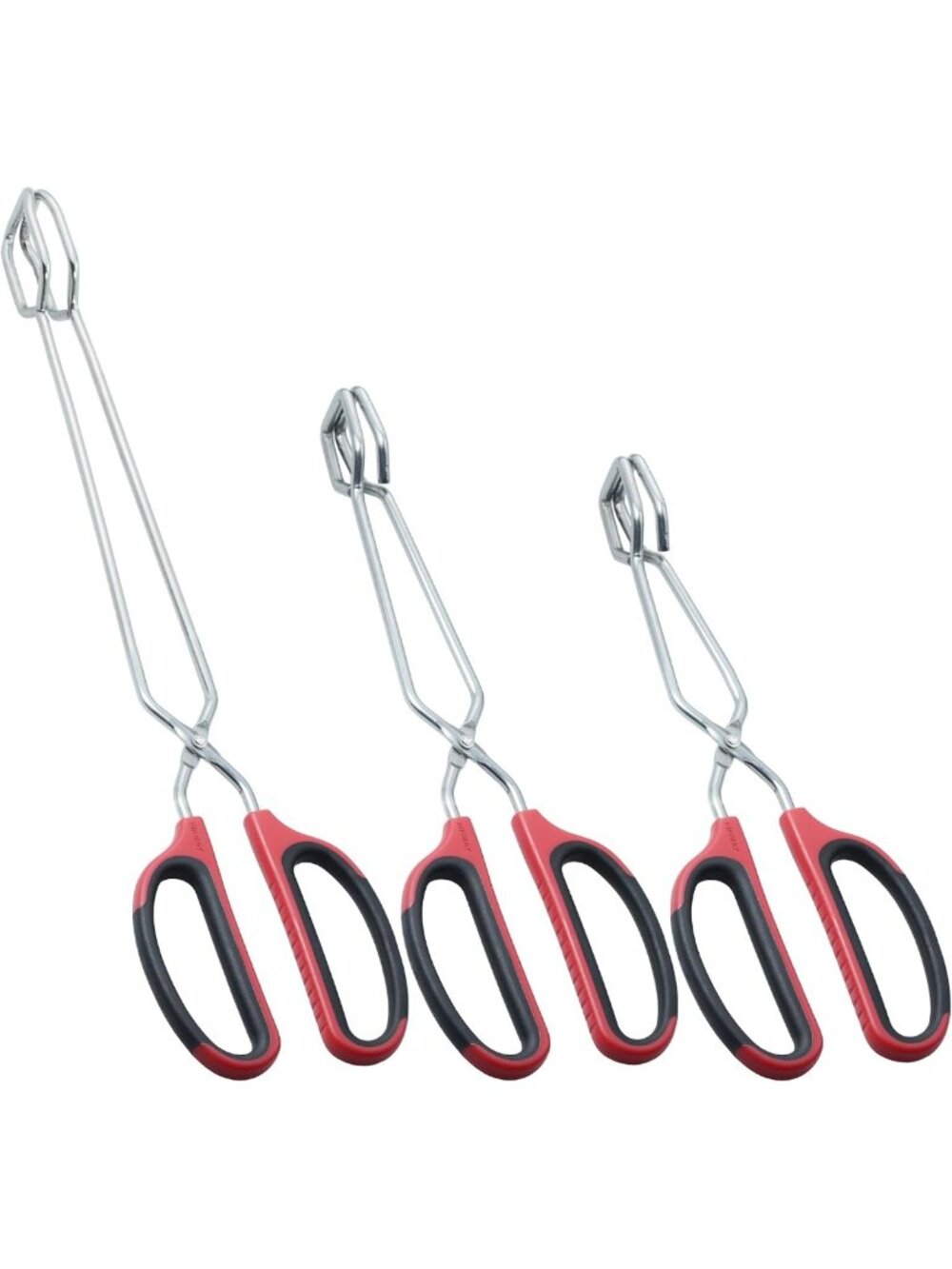 Stainless Steel Kitchen Scissor Tongs Set - 3 Sizes (10", 12", 16") for Cooking